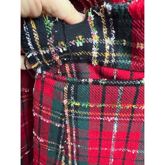 Rachel Zoe Plaid Tweed Blazer Metallic Fringe Double Breasted Women S Holiday - Picture 5 of 10